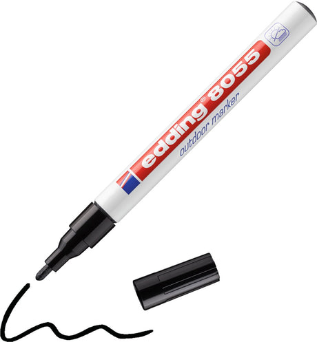Edding 8055 Outdoor-Marker schwarz – 1-2 mm Rundspitze – 1 Stück – wetterfest und für fast alle Outdoor-Oberflächen