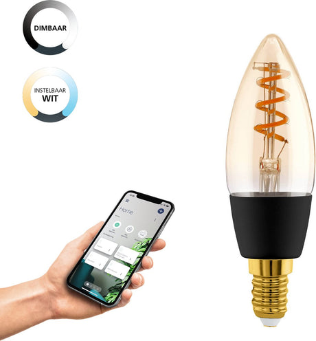 Eglo connect.z smarte LED-Lampe – e14 – ø 3,5 cm – bernsteinfarben – einstellbares weißes Licht – dimmbar – ZigBee