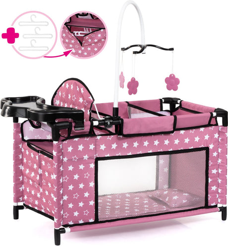 Bayer Design Mehrbett für Puppen bis 46cm dunkelrosa