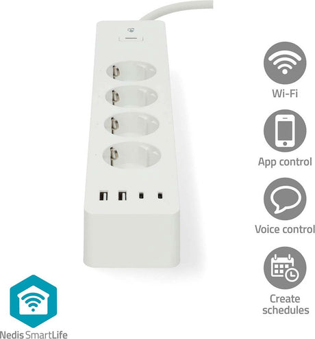 Nedis Steckdosenleiste wifip313fwt weiß