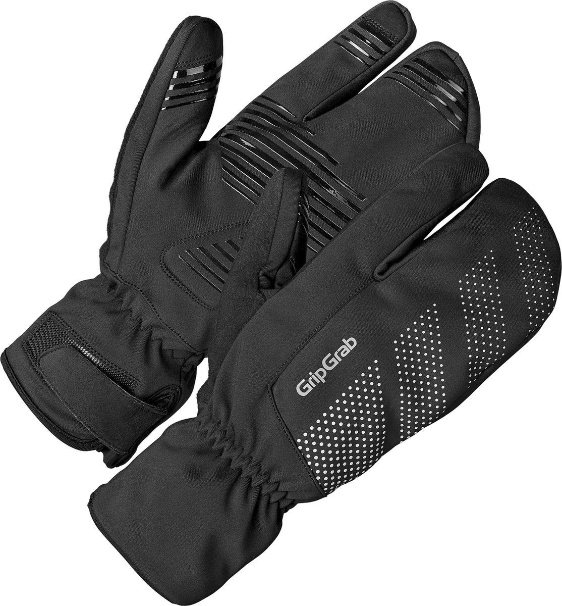 Gripgrab – Ride windproof strict winter lobster Fahrradhandschuhe winddicht thermo – schwarz – Unisex – Größe M