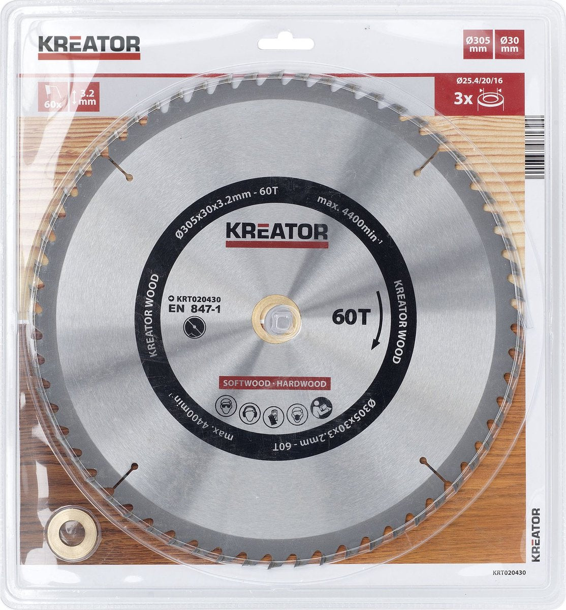 Kreator krt020430 zaagblad hout - 305 mm - 60t