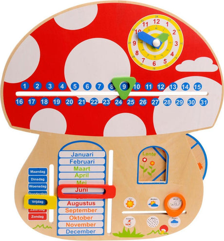 Playwood Kalenderuhr aus Holz mit Jahreszeiten – Pilz