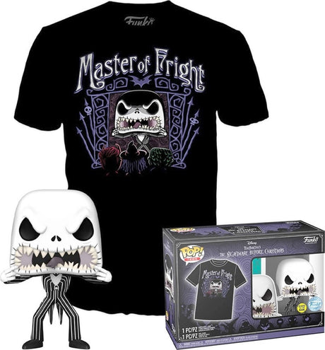 Funko der Albtraum vor Weihnachten – Disney Pop! Tee Box Jack Skellington Sammelfigur T-Shirt-Set – XL – Schwarz