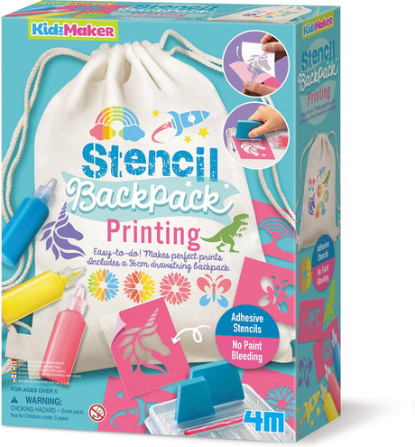 4 m Basteln – Pimpen Sie Ihren Rucksack mit Schablonen und Vorlagen – Hobby-Paket – Kidzmaker-Kunstset – 5+