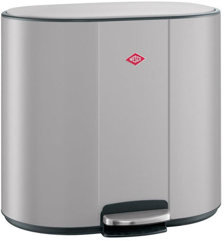 Wesco Multicollector 3 Abfallbehälter Mülltrennung (1x25 Liter, 2x12 Liter) | 49 Liter | Metall - kühles Grau matt | Treteimer mit Absenkautomatik und Geruchsfilter