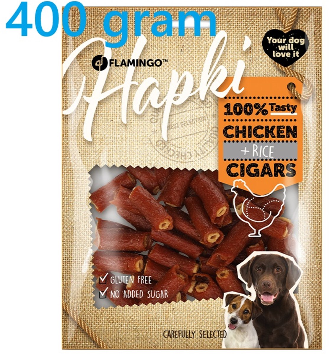 Flamingo hapki kip rijstsigaar 400gr