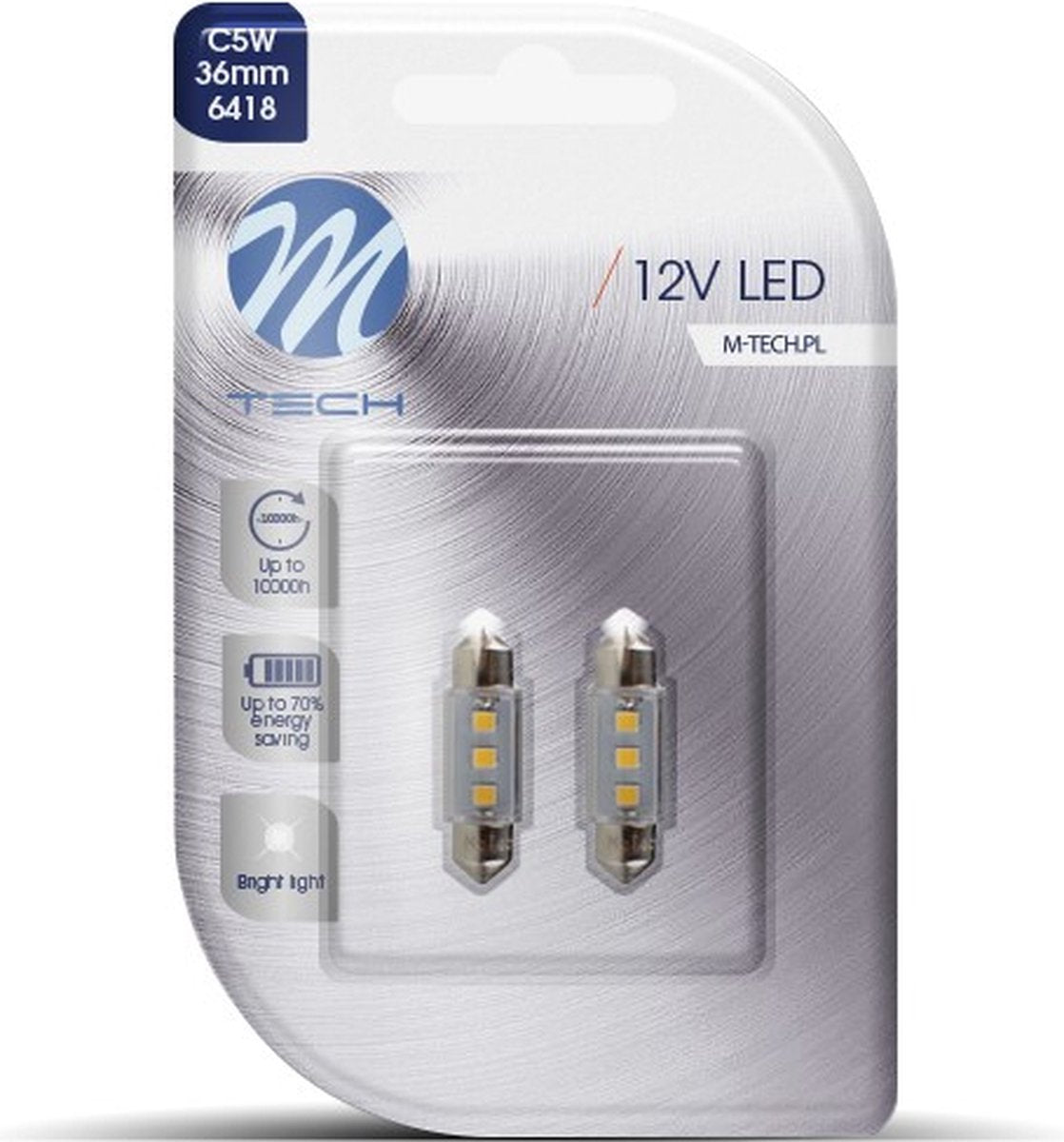 M-tech LED c5w 12v 36mm - Sockel 3x LED-Diode - Canbus - weiß - Set