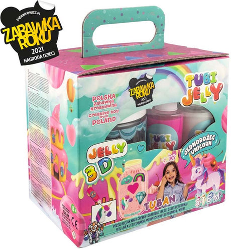 Tuban Tubi Jelly Set mit 6 Farben und kleinem Aquarium-Einhorn