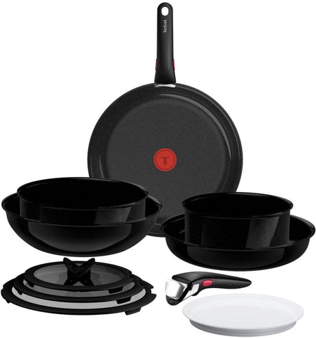 Tefal Ingenio Excellence Ceram – Pfannenset – 11-teilig – Fusion-Kern – inklusive Deckel – Griffe – PFAS-frei