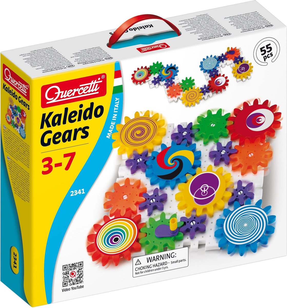 Quercetti Zahnradset Kaleido-Zahnräder – 55-teilig – Bausteine
