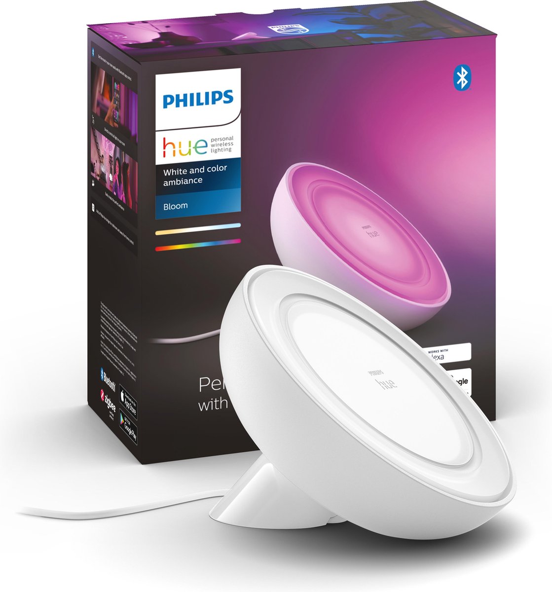 Philips hue bloom tafellamp - wit en gekleurd licht - wit