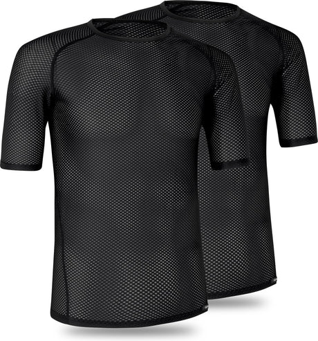 Gripgrab – Ultralight Mesh 2er-Pack Kurzarm-Basisschicht Sommer-Fahrrad-Unterhemd Polygiene-Sweatshirt – Schwarz – Herren – Größe XXL