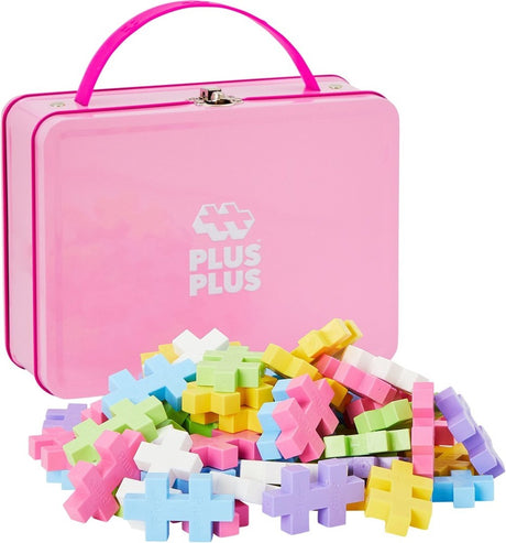 Plus-Plus großer Spielzeugkoffer Pastell 70-teiliger Bausatz – 3275 – Reisekoffer – Konstruktionsspielzeug – Set mit Bausteinen – ab 1 Jahr