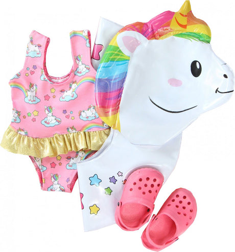 Heless Puppenschwimmset Einhorn, 35-45 cm
