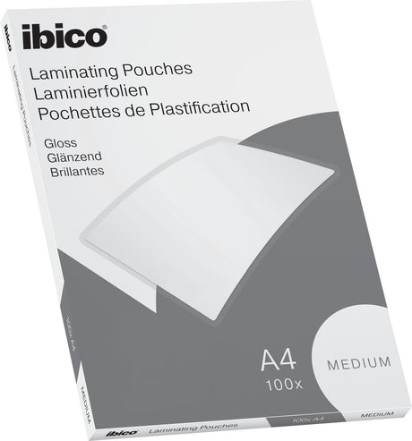 Ibico Basics A4 Laminierfolien, glänzend – 100 Mikron – 100 Stück – kristallklar