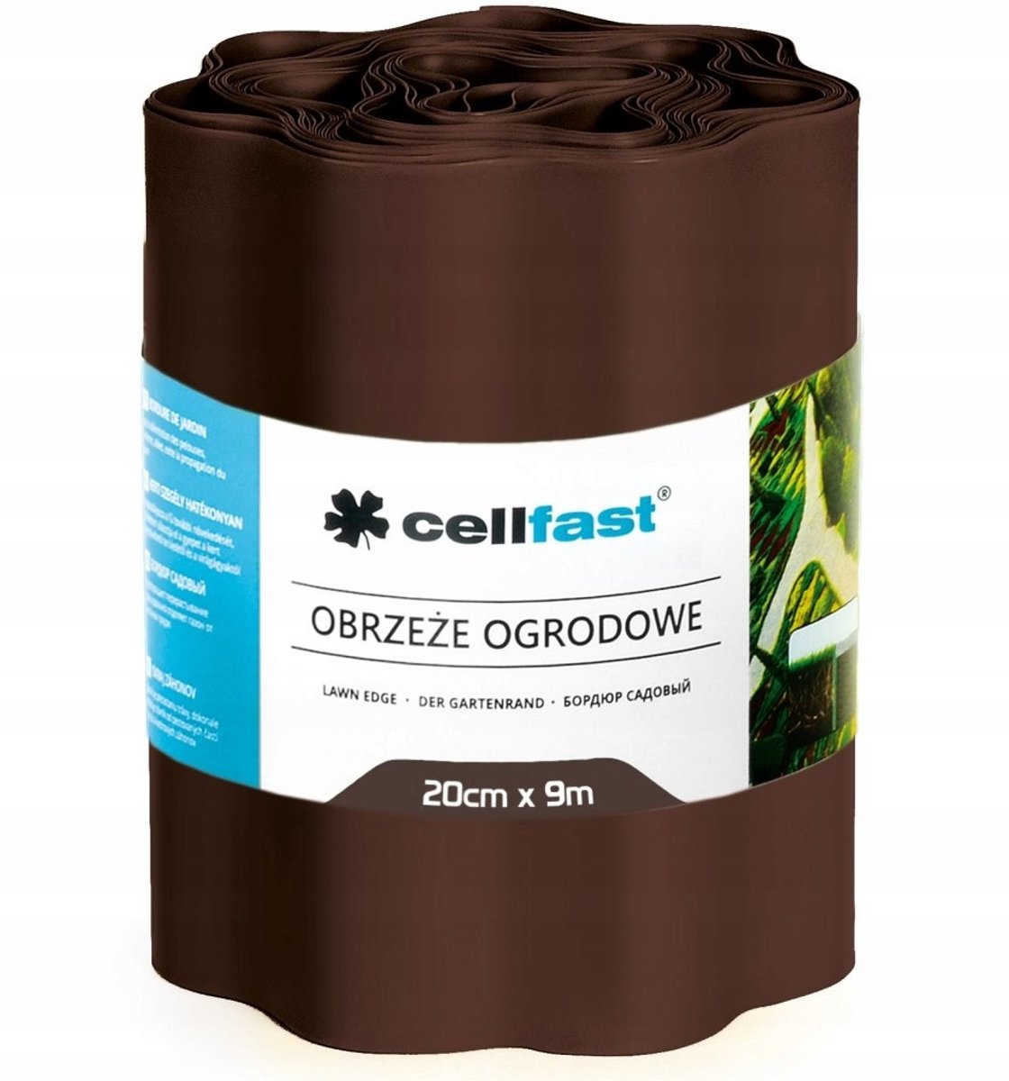 Cellfast-Serie – Gartenkante aus Kunststoff – 20 cm x 9 m – braun – wasserdicht – flexibel