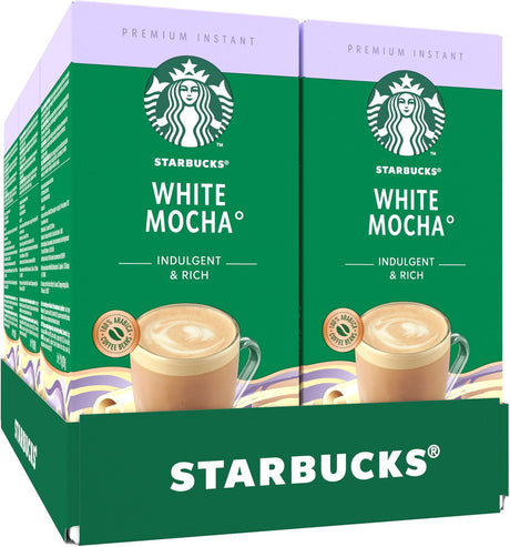 Weißer Mokka-Instantkaffee von Starbucks – 6 Kartons x 5 Beutel