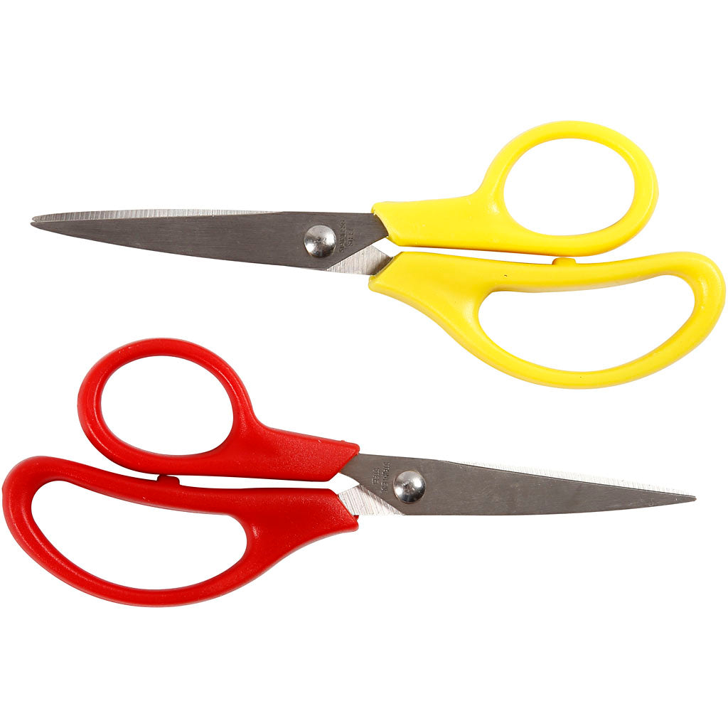 Creativ Company Kinderschere, L: 12,5 cm, spitz, Rechts-Linkshänder, 12 Stück 1 Box