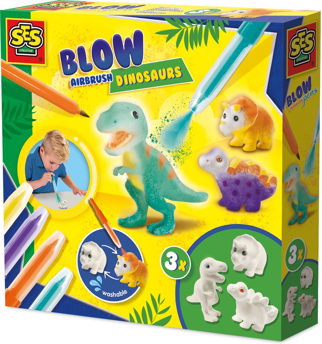Ses Blow Airbrush Stifte - Dinosaurier, 3 Stk.