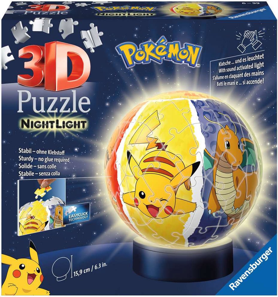 Ravensburger 3D -Puzzle Pokémon Nachtlampe, 72.