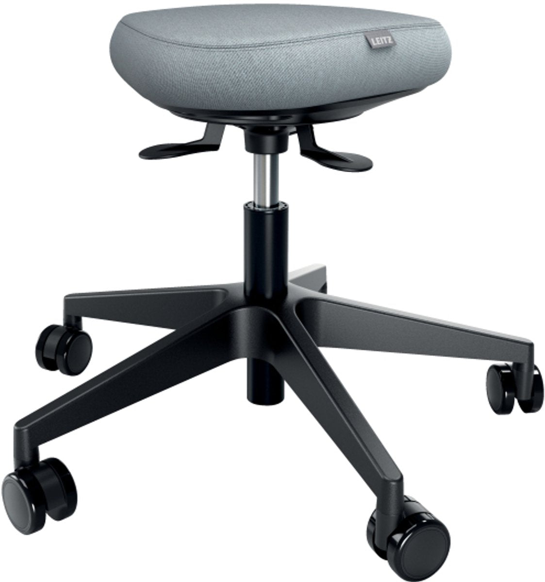 Leitz Ergo Active Sitzhocker mit Rollen und Komfort-Schaukelkissen – Ergonomischer Sattelhocker – höhenverstellbar – Schwarz