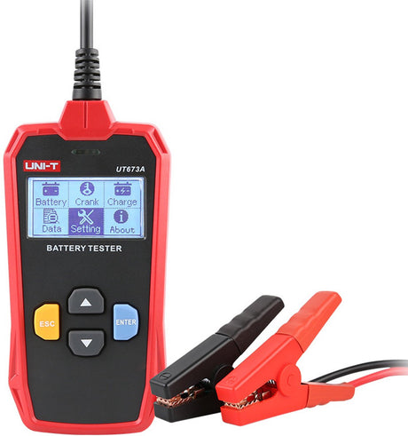 Uni-t UT673a – Batterietester für 12-V-24-V-Fahrzeuge – CCA 40–2000 – AGM-EFB-Gel – Start-Ladesystem-Diagnose – Batteriezustand, Innenwiderstand – Werkstattqualität