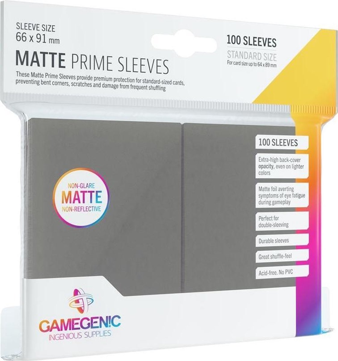 Gamegenic Hüllen matt prime dunkelgrau (100 Stück)