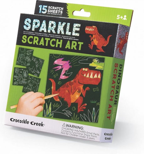 Crocodile creek sparkle kraskaarten dino - 15 kaarten