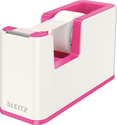 Leitz Wow Klebebandhalter – inklusive 1 Rolle Klebeband – rosa weiß
