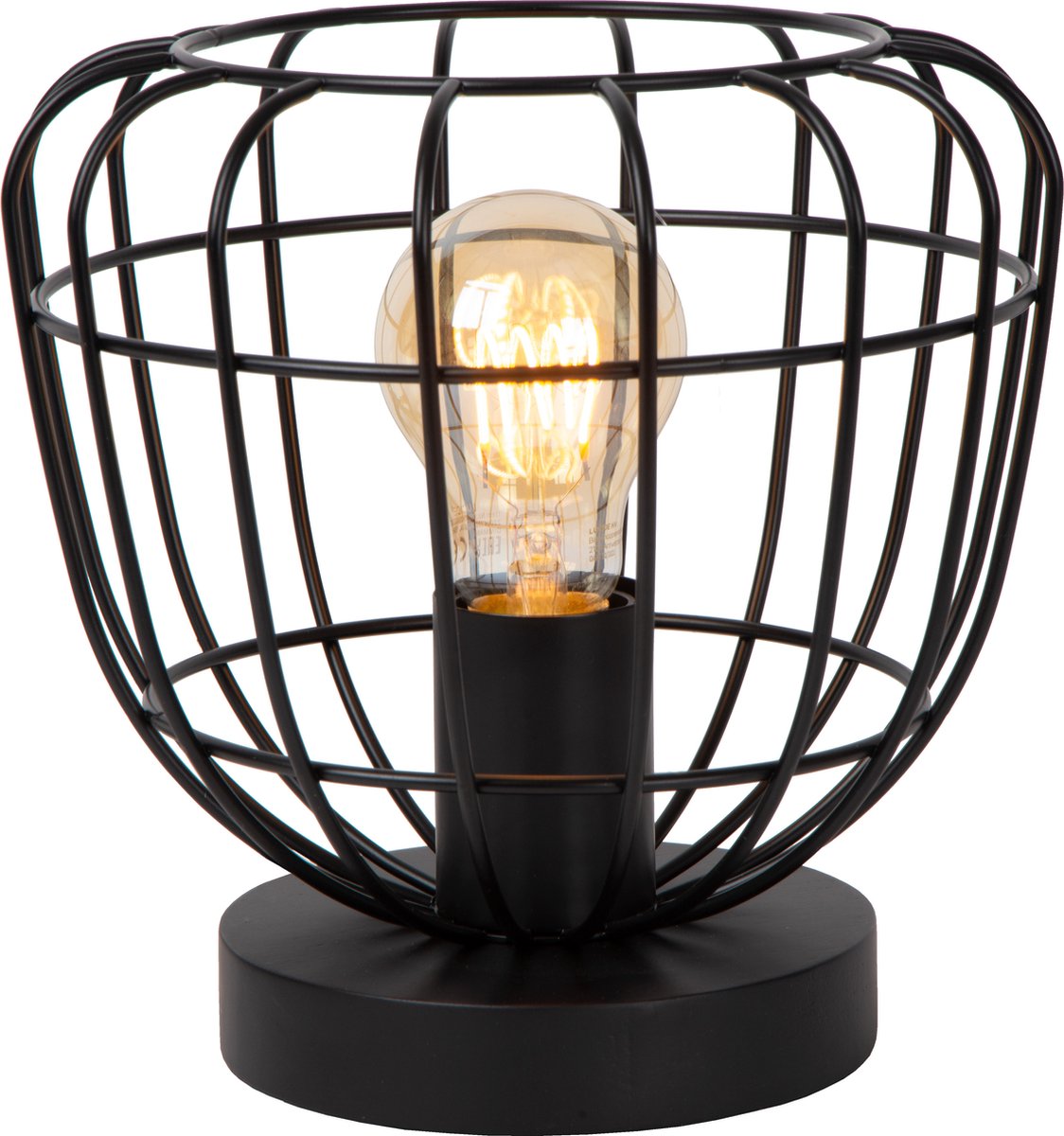 Lucide filox - tafellamp - ø 20 cm - 1xe27 - zwart
