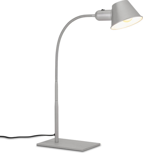 Briloner leuchten - flexible Tischleuchte, verstellbare Tischleuchte, Schreibtischleuchte mit Kippschalter, 1x E27-Fassung max. 10 Watt, inkl. Kordel, Chrom matt, 65 cm