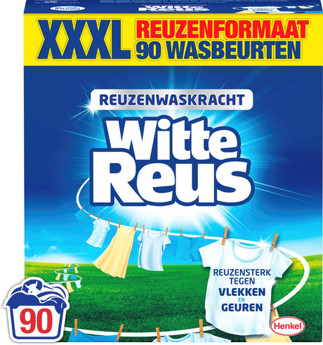 Witte reus waspoeder wasmiddel - witte was - 90 wasbeurten - grootverpakking