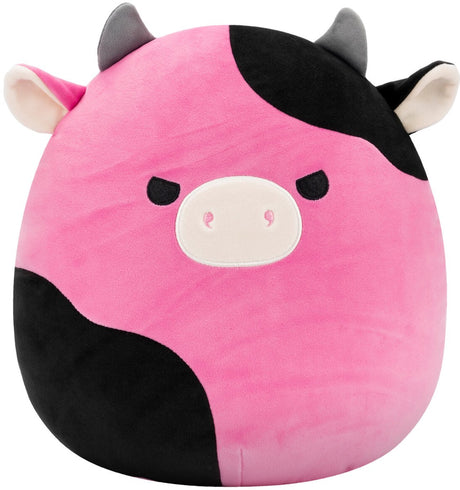 Squishmallows – Pollyanna – schwarze und rosa Kuh mit schelmischen Augen, 30 cm Plüsch
