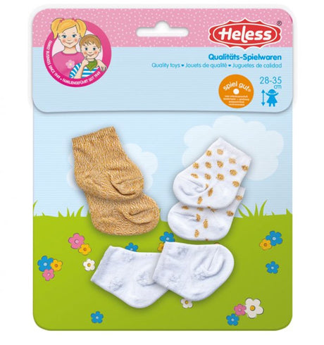 Heless Doll Socken Glitzer - 3 Paare, 28-35 cm