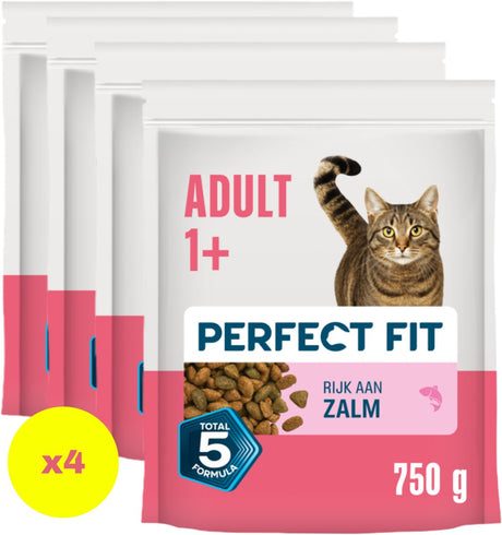 Perfect Fit Katzenfutter – Active Adult – Lachs – 4x750g
