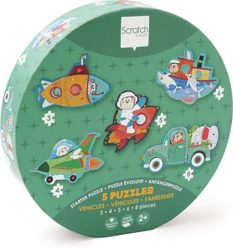 Scratch-Einsteigerpuzzle – Fahrzeuge – ca. 10–19 cm – mit 5 Puzzles – 2 Jahre