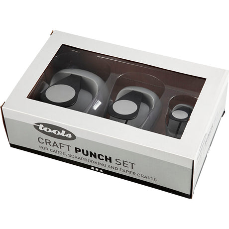 Creativ Company Locher-Set, Kreis, Größe 25+49+75 mm, 3 Stück 1 Box