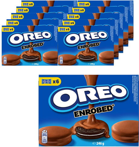 Oreo Original-Kekse mit Milchschokolade-Überzug – Box 10 x 246 g (6 x 41 g) – Keks für unterwegs – Display-Box – Schokoladenkekse