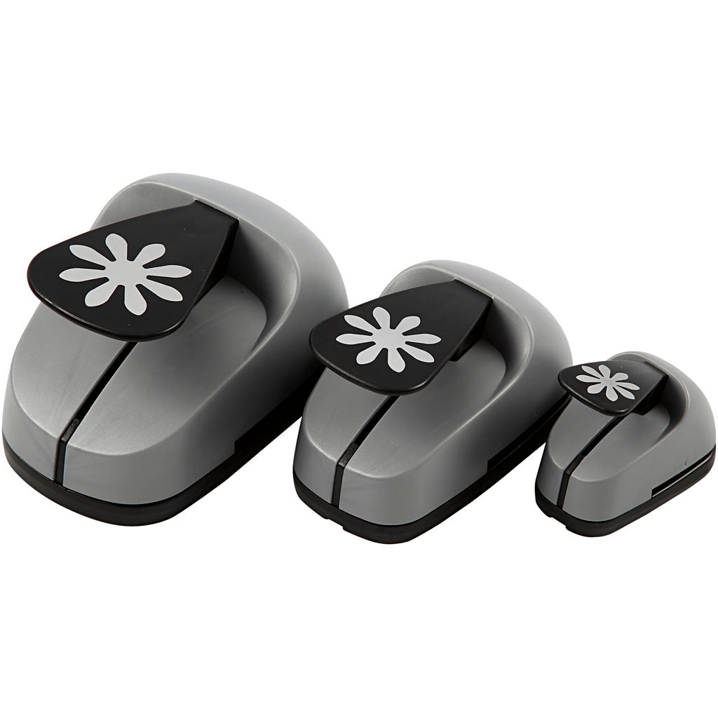 Creativ Company Stanzset, Gänseblümchen, Größe 25+49+75 mm, 3 Stück 1 Box