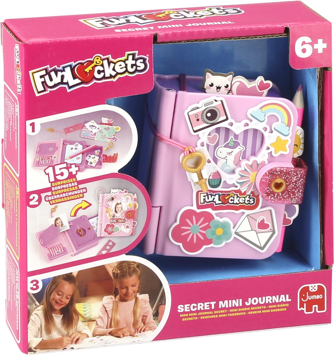 Funlockets Jumbo – geheimes Mini-Tagebuch – Tagebuch für Mädchen ab 6 Jahren – mit mehr als 15 Überraschungen
