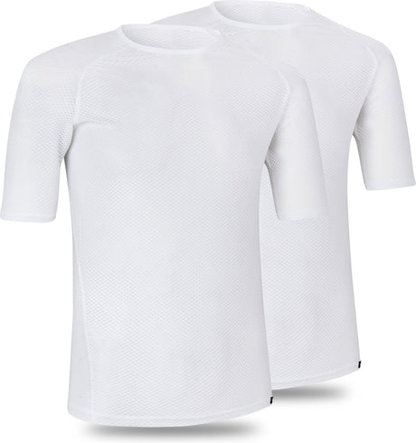 Gripgrab – ultraleichtes Mesh-2er-Pack kurzärmliges Baselayer-Sommer-Fahrrad-Unterhemd aus Polygiene-Sweatshirt – weiß – Herren – Größe L
