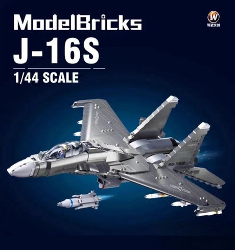 Sluban Modelbricks J16S Kampfflugzeug – Konstruktionsspielzeug Modellbau – Baukasten mit 1041 Bausteinen – M38-B1273 ab 12 Jahren