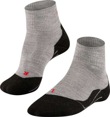 Falke TK5 kurze Anti-Blasen-Wandersocken aus dünnem Woll-Funktionsmaterial Herren grau - Größe 39-41