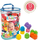 Clementoni Baby weiche Clemmy -Blöcke mit Aufbewahrungstasche, 40dlg.