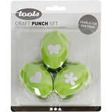 Creativ Company Stanzset, Blume, Schmetterling, Herz, Größe 25 mm, 3 Stück 1 Box