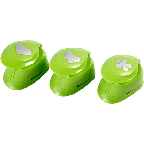 Creativ Company Stanzset, Blume, Schmetterling, Herz, Größe 25 mm, 3 Stück 1 Box