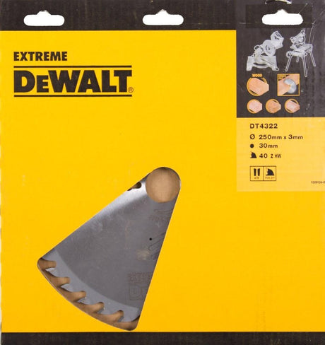 Dewalt Kreissägeblatt für Holz | extrem | ø 250mm Achsloch 30mm 40t - dt4322-qz