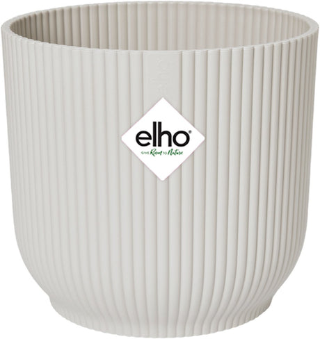 Elho vibes fold rond wielen 35 - bloempot voor binnen - 100% gerecycled plastic - ø 34.9 x h 32.4 cm - zijdewit