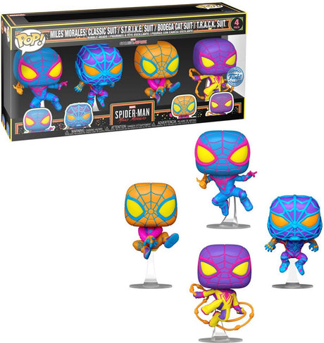 Funko-Pop! Marvel Miles Morales – Blacklight Us exklusives 4er-Pack